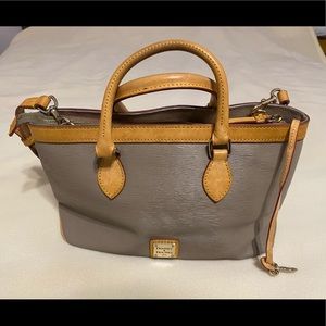 Authentic Dooney & Bourke grey leather handbag